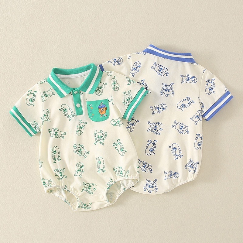 Baby Cute Cartoon Print Bodysuit-kissminis