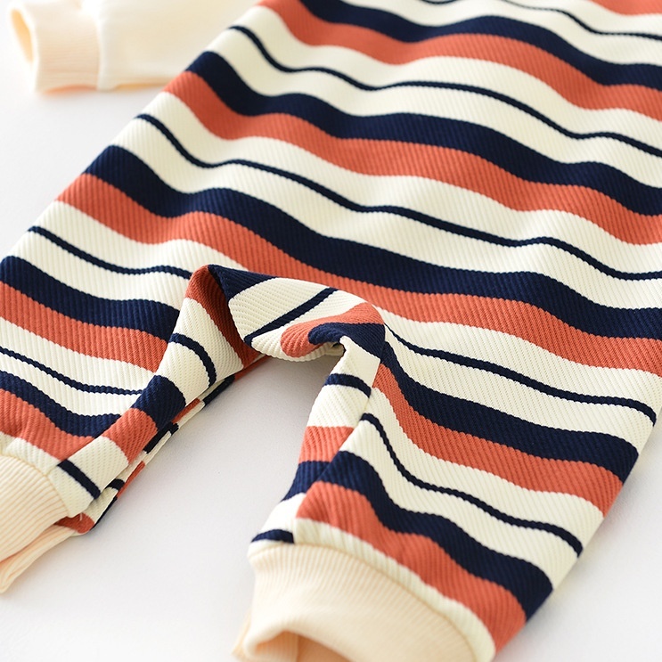 Baby Striped Elephant Pattern Romper-kissminis