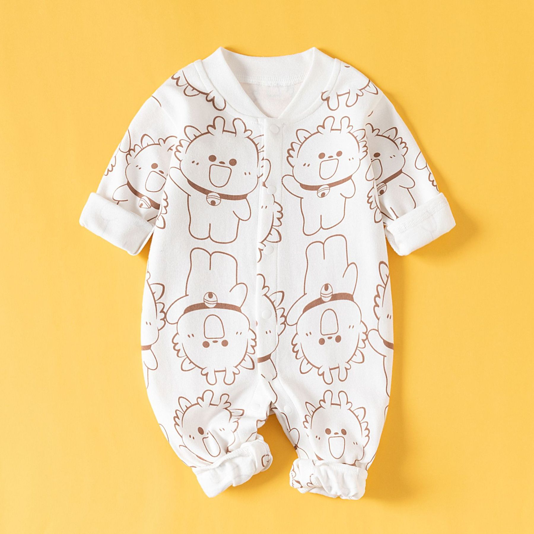 Baby Boy/Girl Allover Bear Printed Romper -kissminis