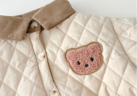 Baby Toddler Boy/Girl Cute Bear Pattern Winter Thicken Long Sleeve Romper-kissminis