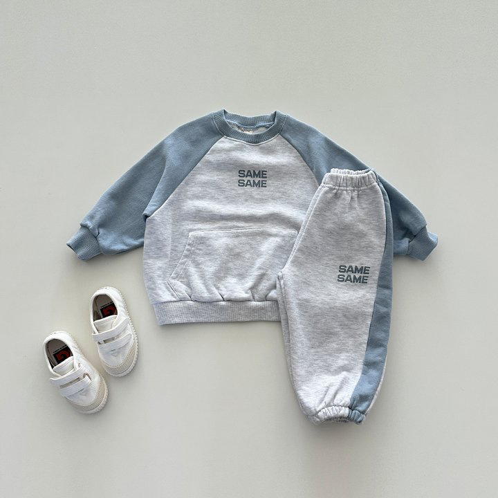 2pcs Baby Colorblocked Pockets 'SAME' Sweatshirt and Pants Set-kissminis