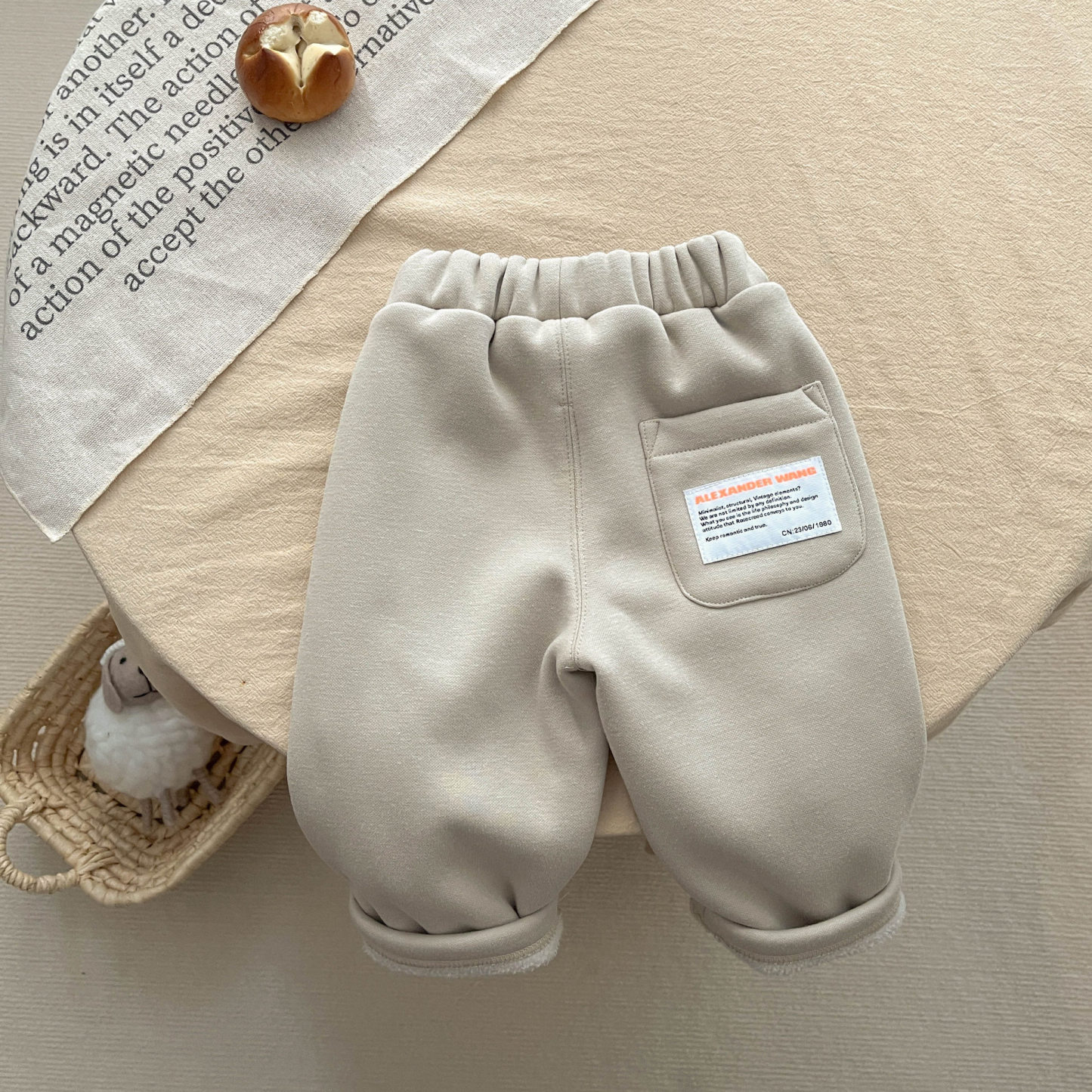 Baby Toddler Boy/Girl Winter Thicken Solid Color Long Pants -kissminis