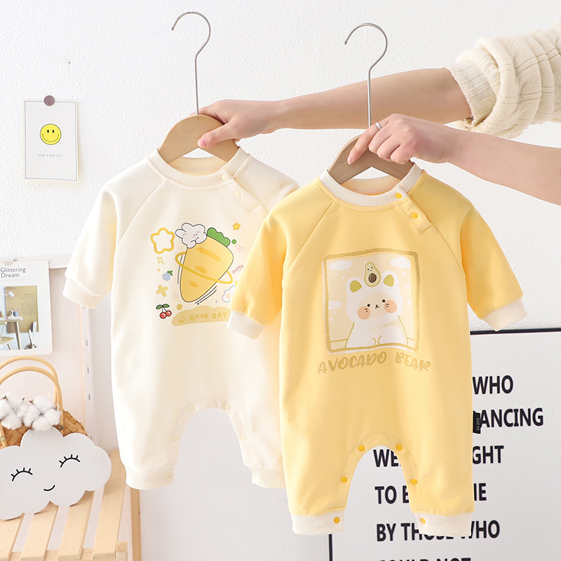 Baby Boy/Girl Carrot Bunny Printed Romper-kissminis