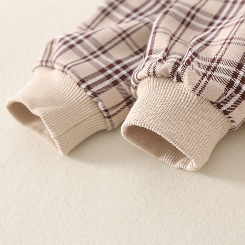 Baby Boy/Girl Fake Two Piece 3D Bear Design Solid Color Striped Long Sleeve Romper-kissminis