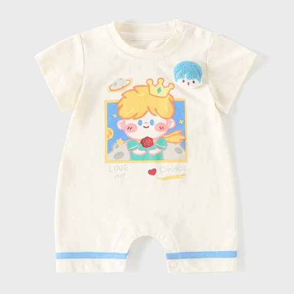 Baby Boy/Girl Princess & Prince Print Romper-kissminis