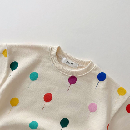 Toddler Boy/Girl Allover Colorful Ballo0n Print Pullover Sweatshirt Set