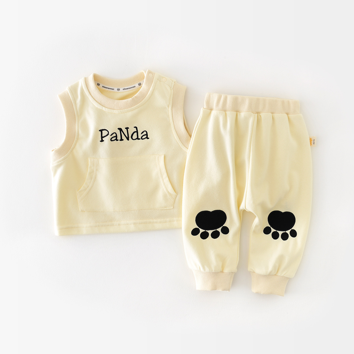 2pcs Baby Girl/Boy Simple Letter Tank Top & Pants Set-kissminis