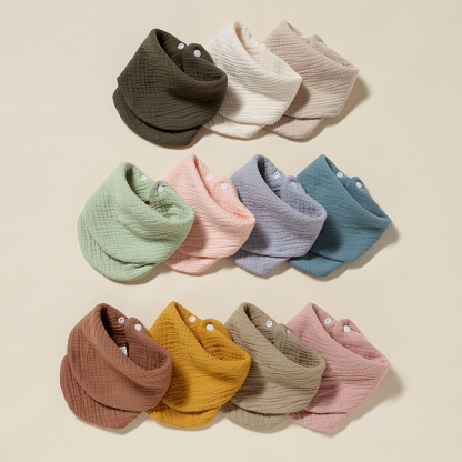 Newborn 6 Layers Wrinkle Square Solid Bib