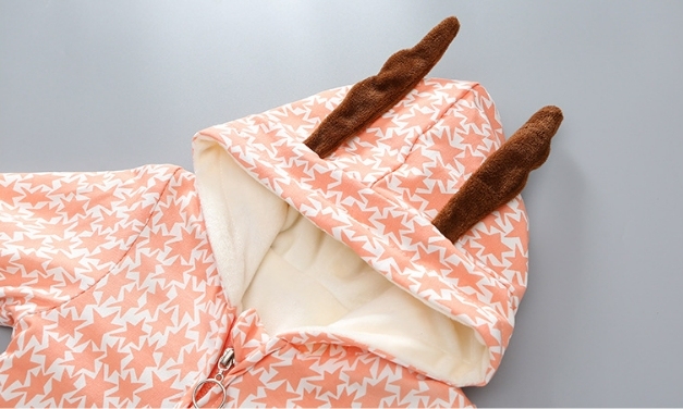 Baby Boy/Girl Allover Star and Elk Pattern Cotton Hooded Romper-kissminis