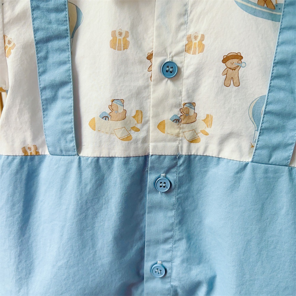 Baby Boy Blue Necktie Romper-kissminis