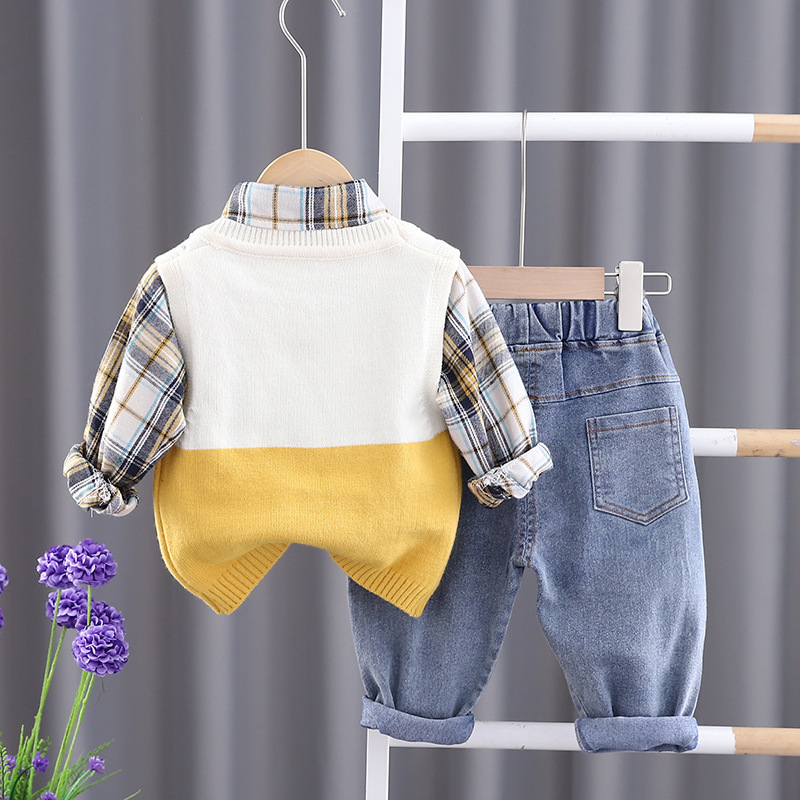 Baby Boy/Girl Bear Splicing Three Piece Set
