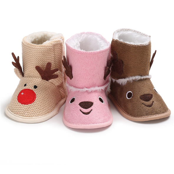 Baby Winter Christmas Style Fluff Shoes-kissminis