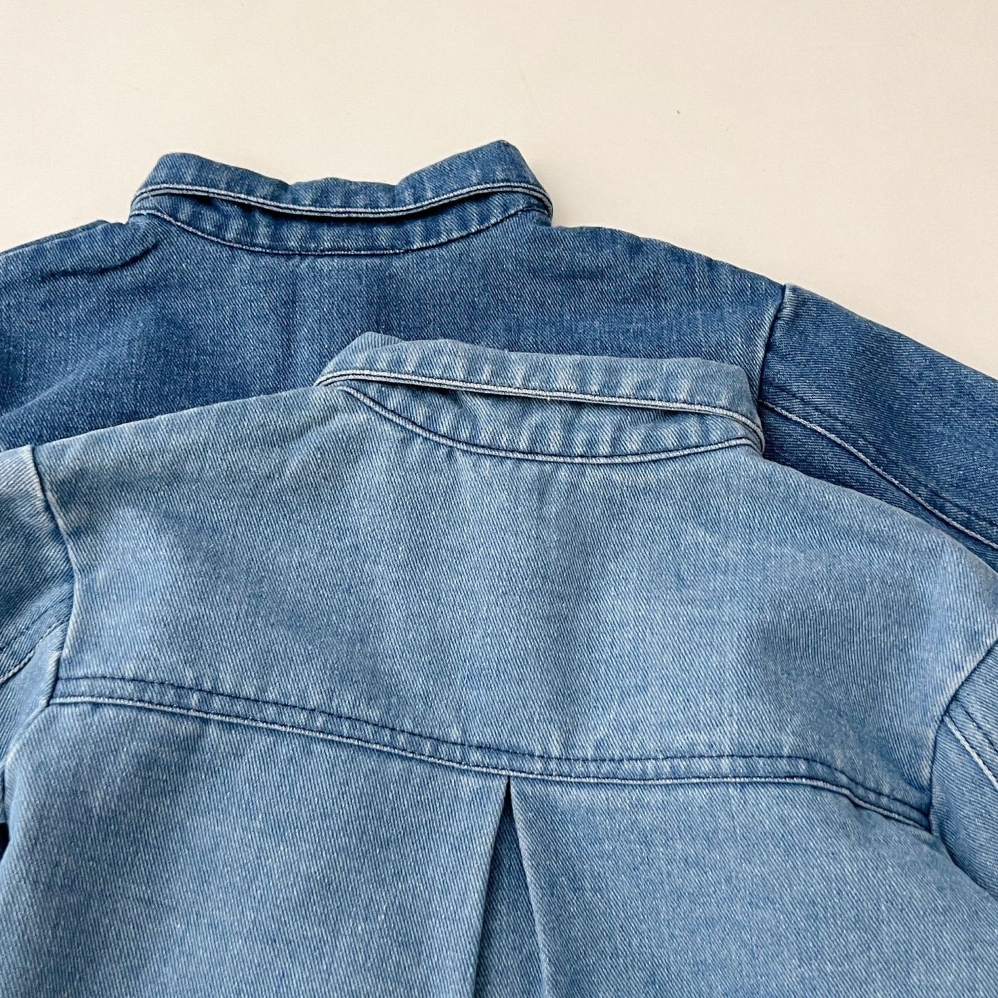 2pcs Baby Solid Color Denim Jacket and Pants Set-kissminis