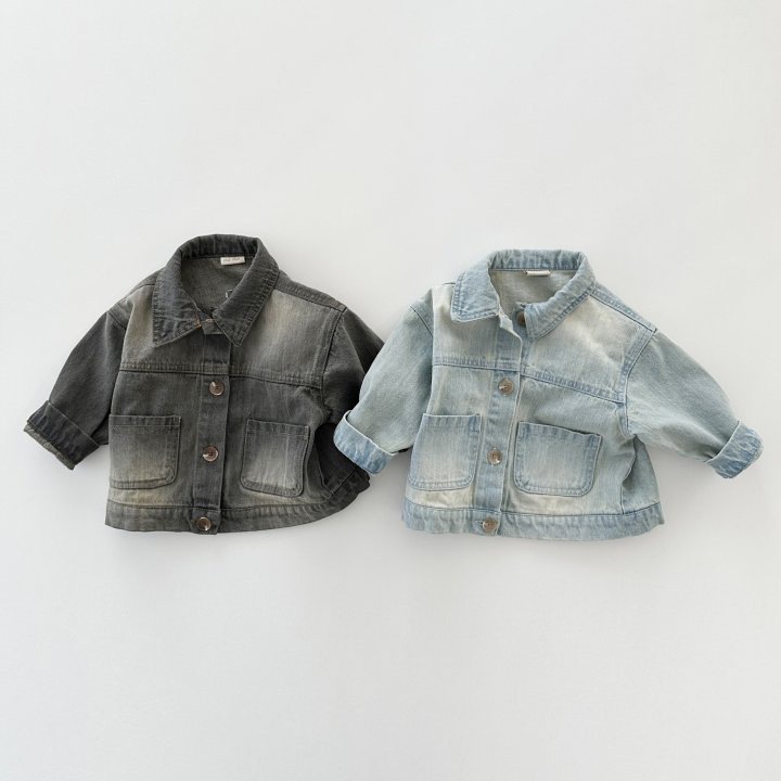 Toddler Boy/Girl Solid Color Denim Blouse-kissminis