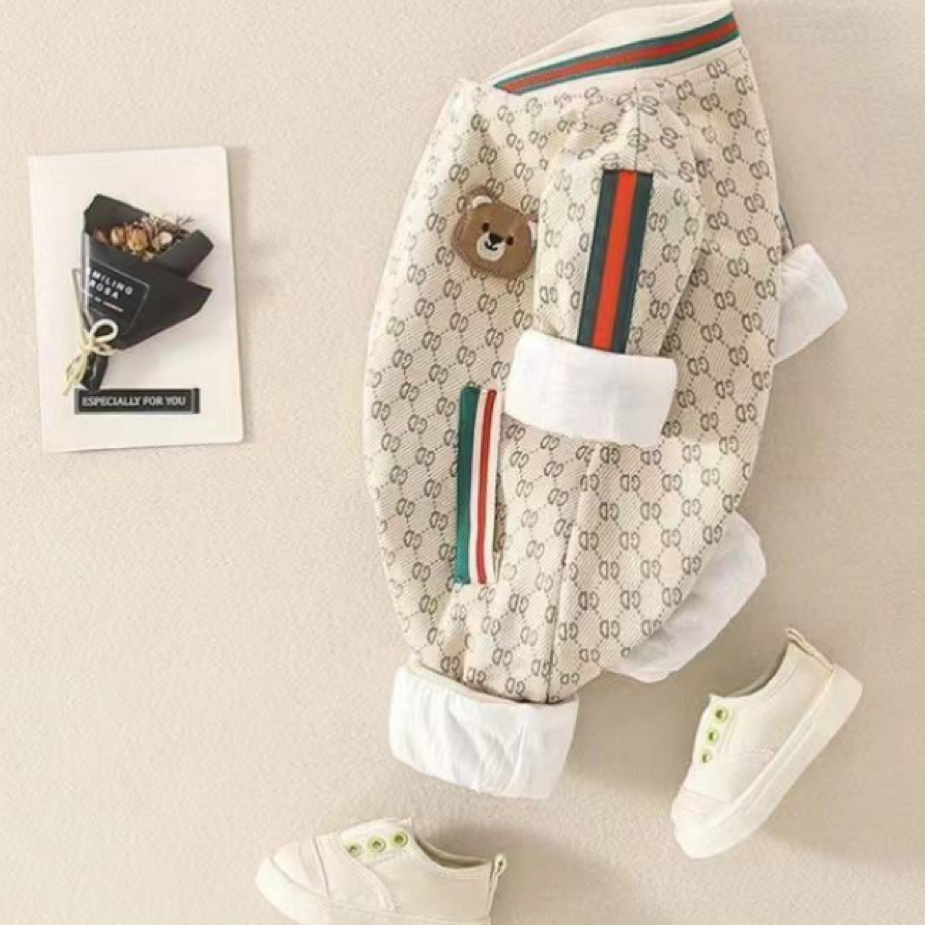 Baby Alphabet Bear Print Romper