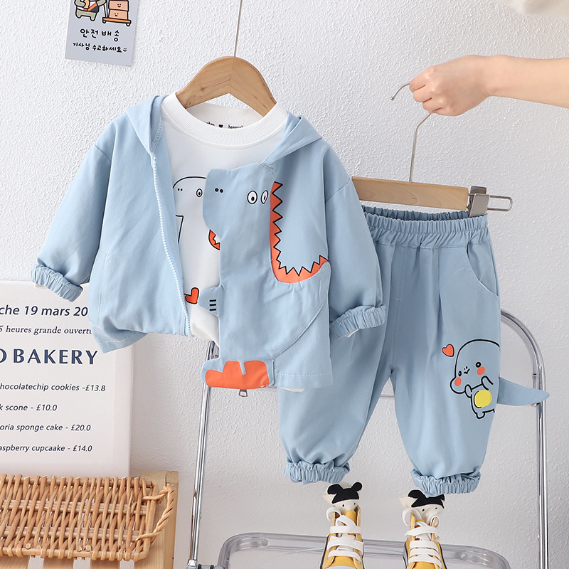 Toddler Boy/Girl Dinosaur Print Three-Piece Set-kissminis