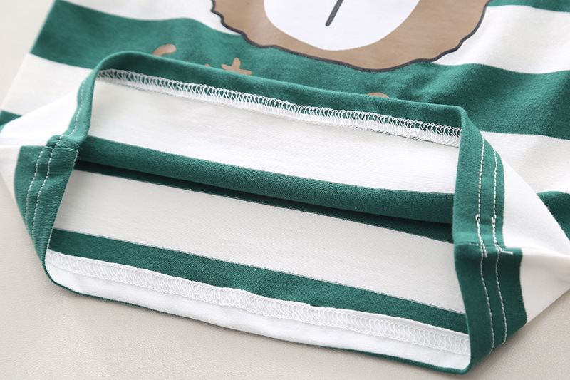 2pcs Baby Striped Bear T-shirt with Denim Pants Set -kissminis