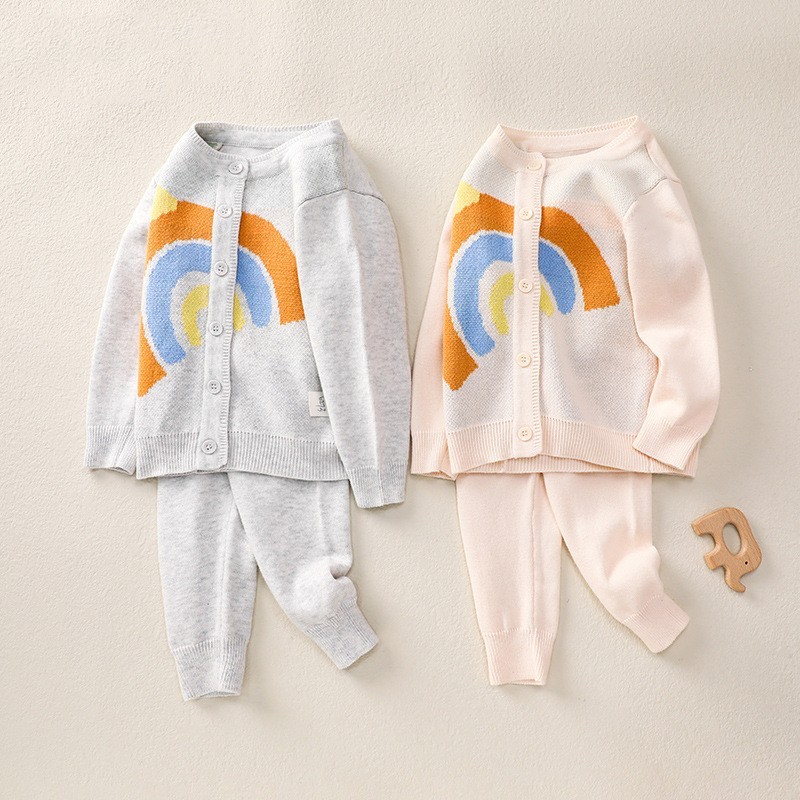 Baby Boy/Girl Rainbow Design Long Sleeve Ropmer-kissminis