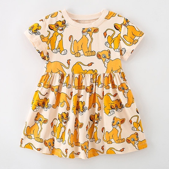 Baby/Toddler Girl Casual Print Short Sleeve Dress-kissminis