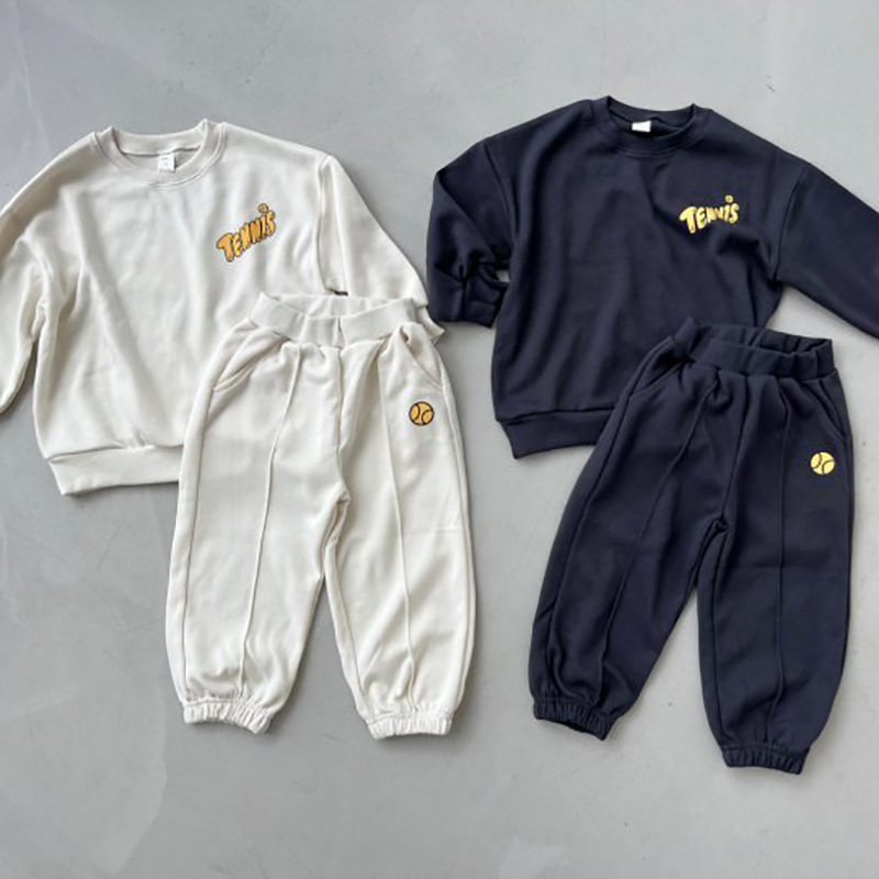 2pcs Baby ‘TENNIS’ Printed Sweatshirt and Pants Set-kissminis