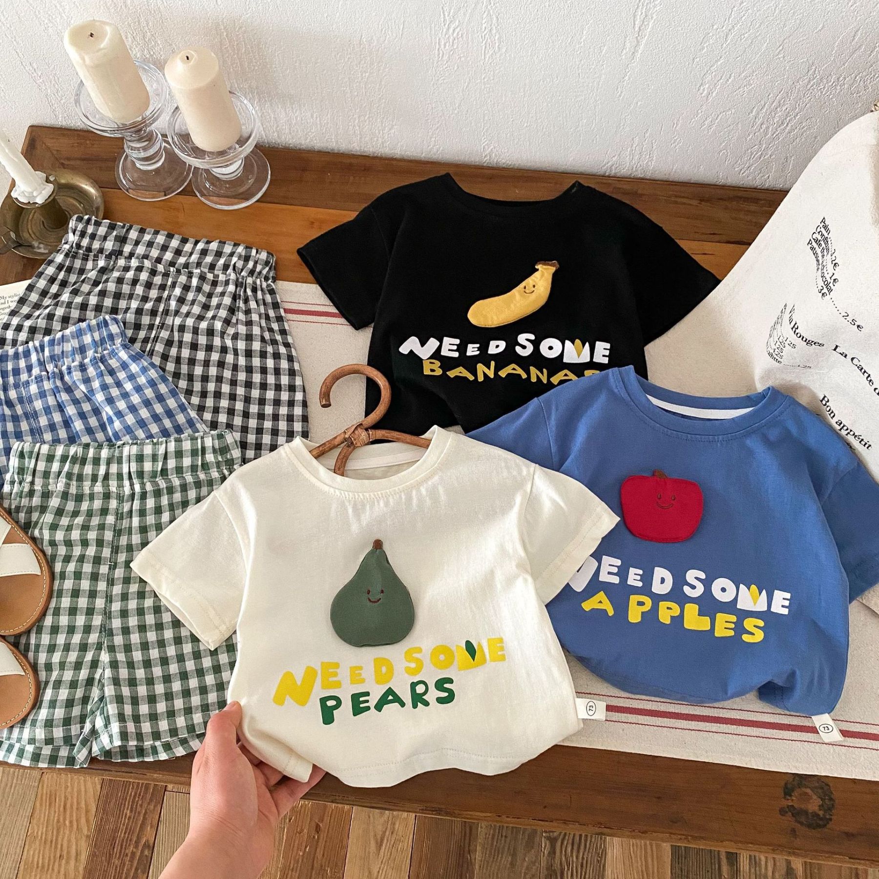 2pcs Baby Girl Color Fruit Print T-shirt with Pant Set-kissminis