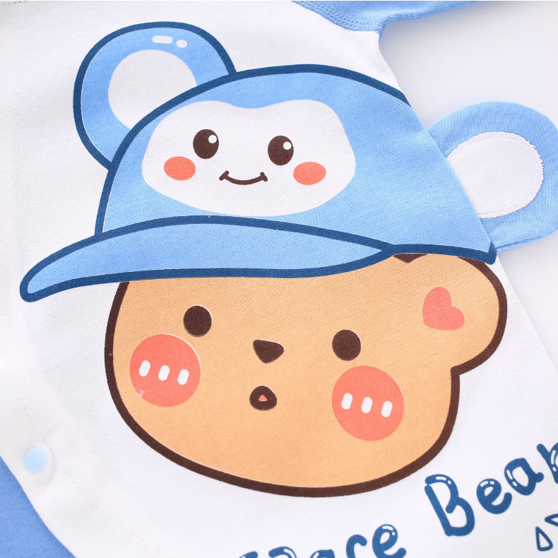 Baby Boy/Girl Super Cute Space Bear Pattern Short Sleeve Romper-kissminis