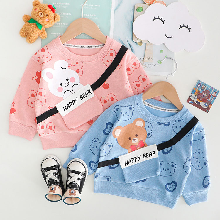Toddler Boy/Girl Cute Bear Pullover Two-Piece Set-kissminis