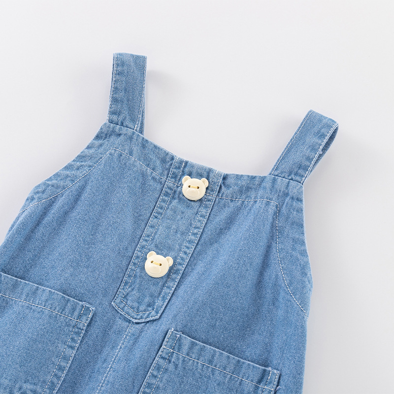 Baby Boy/Girl Cute Bear Pattern Buttons Solid Color Long Sleeve Sweatshirt and Pants Set-kissminis