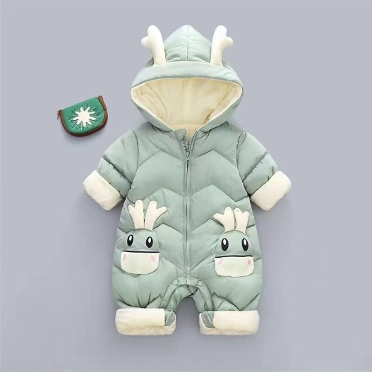Toddler Boy/Girl Winter Cute Deer Design Long Sleeve Hooded Romper-kissminis