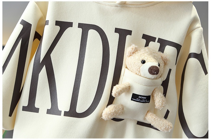 2pcs Toddler Letter and Bear Toy Sweatshirt and Pant Set-kissminis