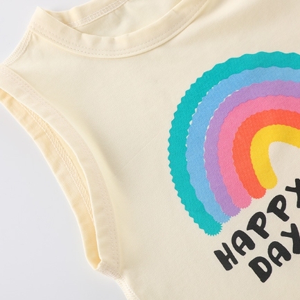 Baby Boy/Girl Rainbow Smile Printed Romper-kissminis
