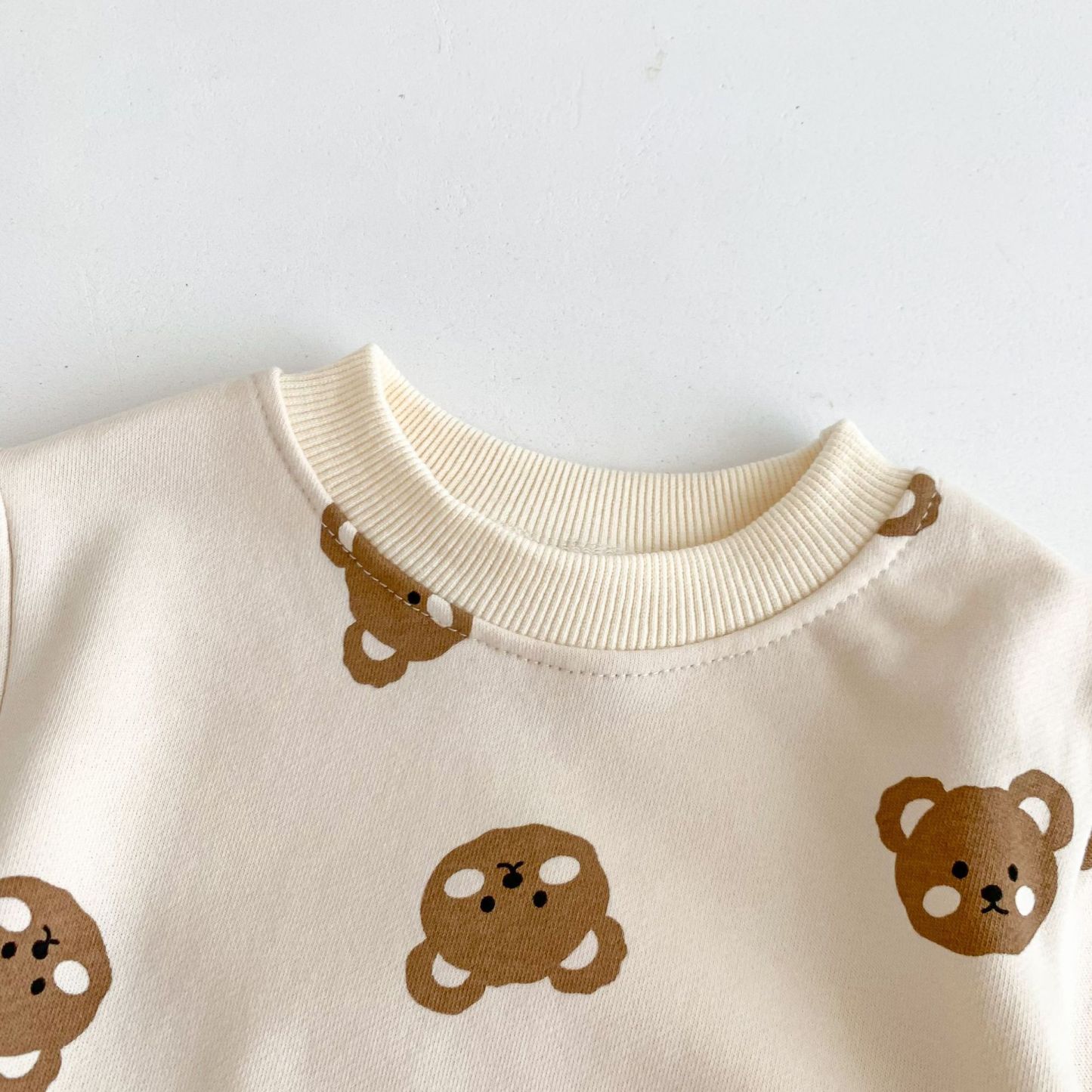 2pcs Baby Boy/Girl Crew Neck Bear Long Sleeve Sweatshirt with Pants Set-kissminis