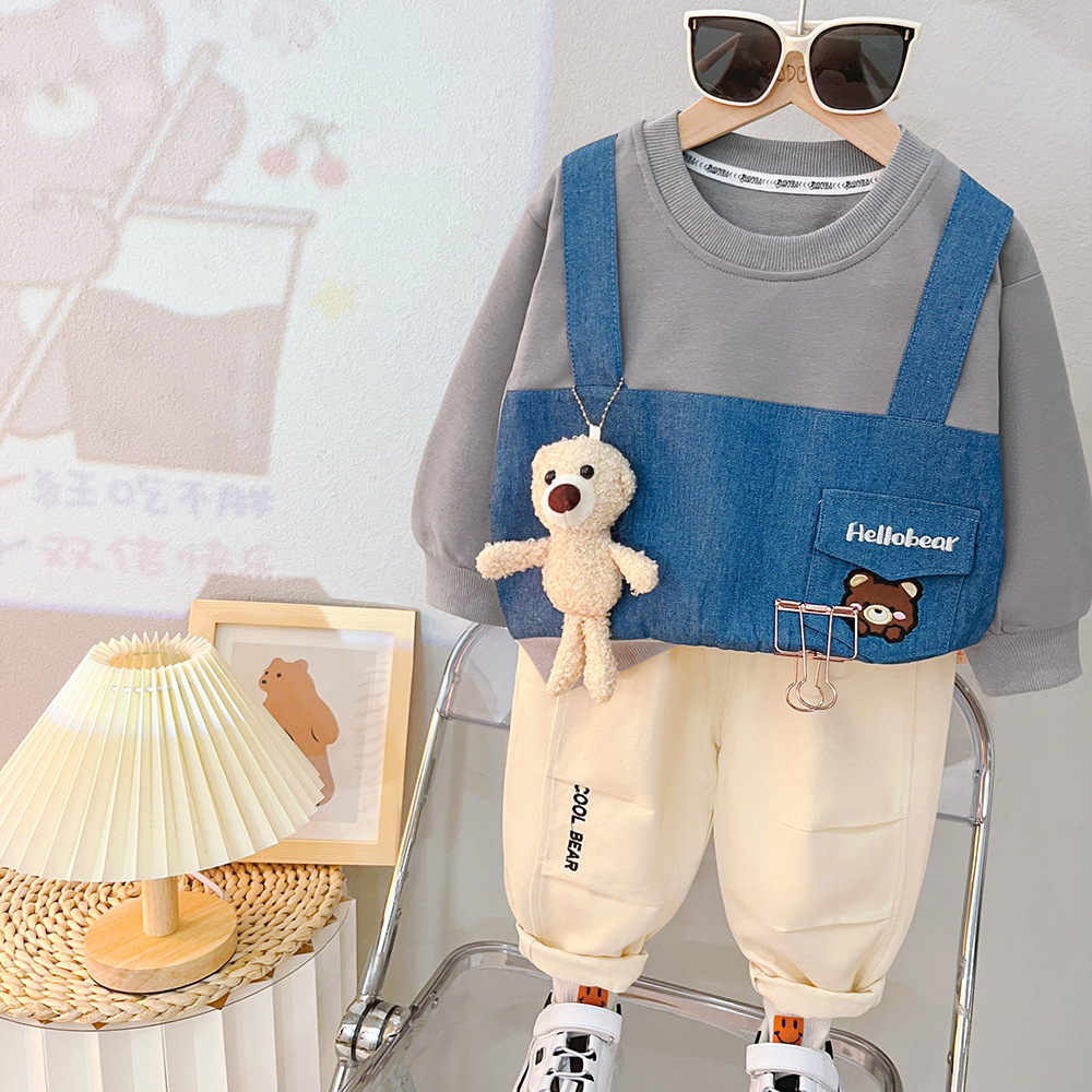 Cute 3D Bear Doll Design Two Piece Set-kissminis