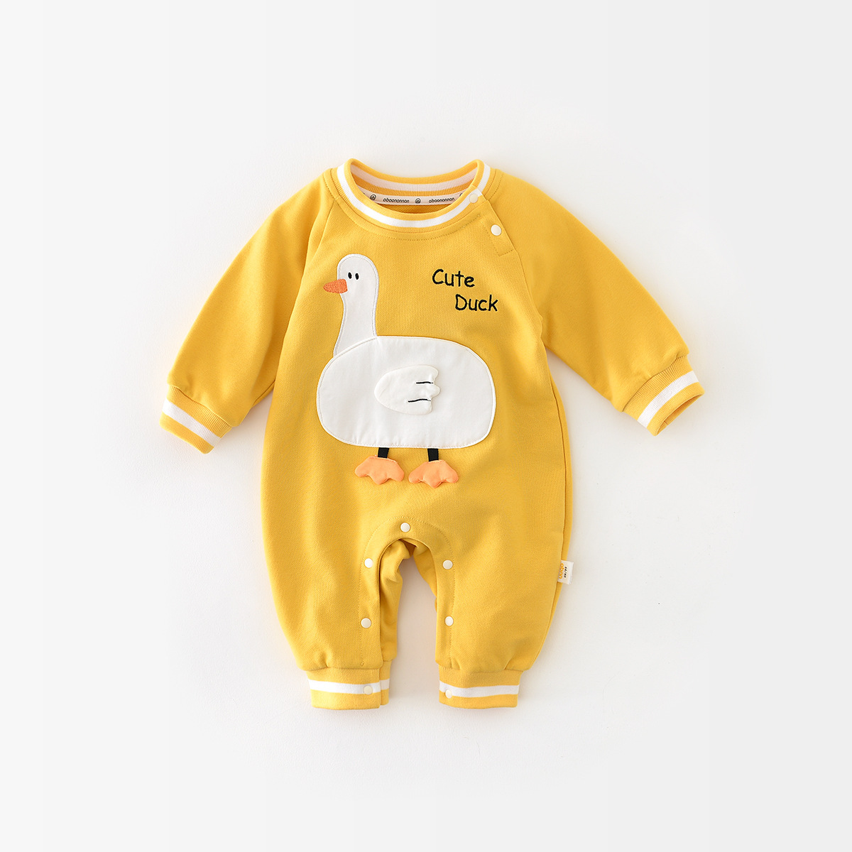 Baby Cute Duck Graphic Long Sleeve Romper and Sweatshirt-kissminis