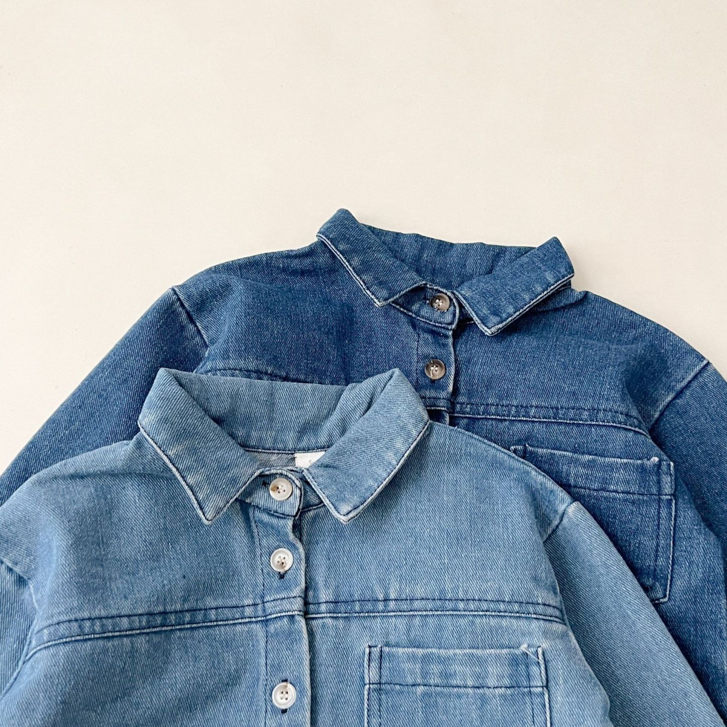 2pcs Baby Solid Color Denim Jacket and Pants Set-kissminis