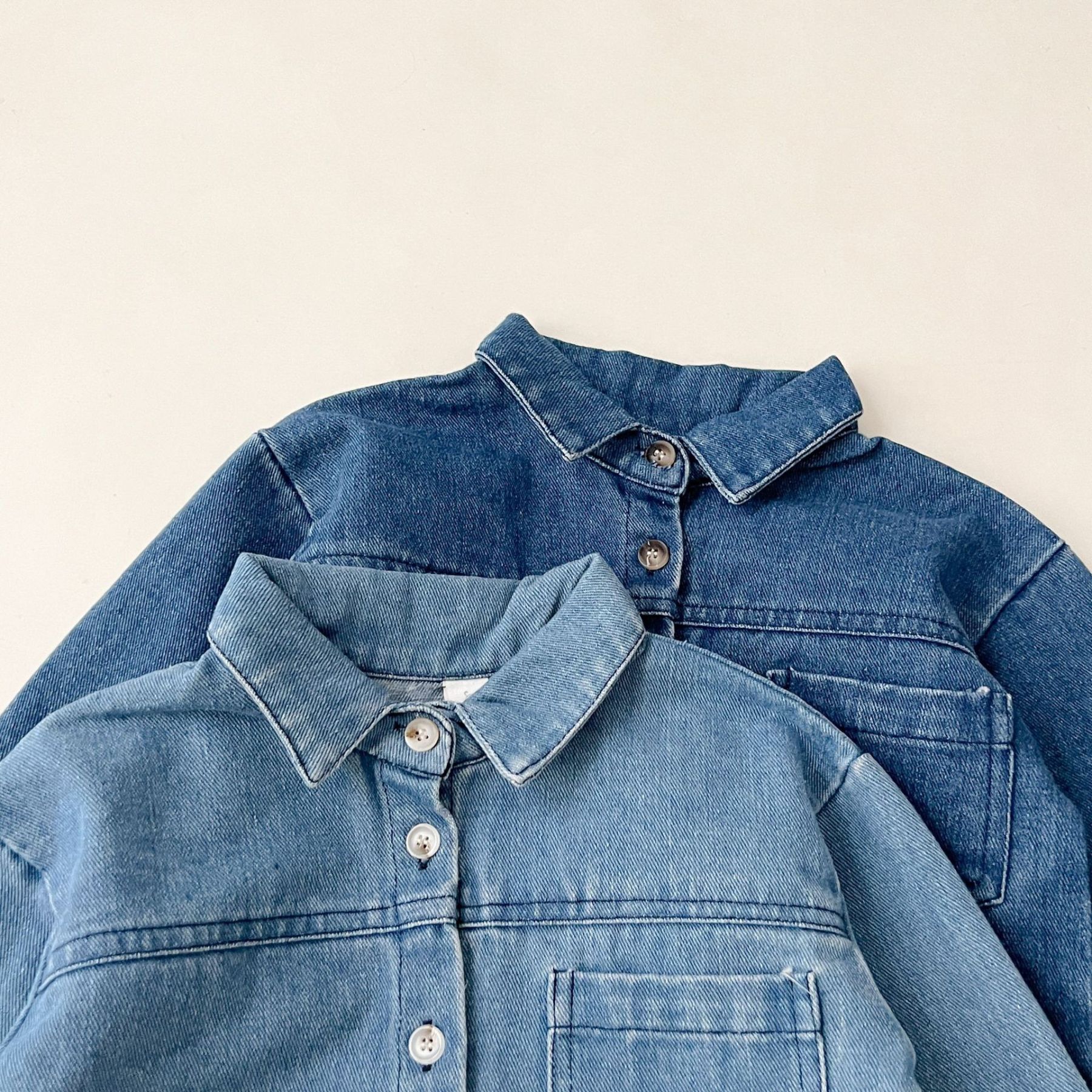 2pcs Baby Solid Color Denim Jacket and Pants Set-kissminis