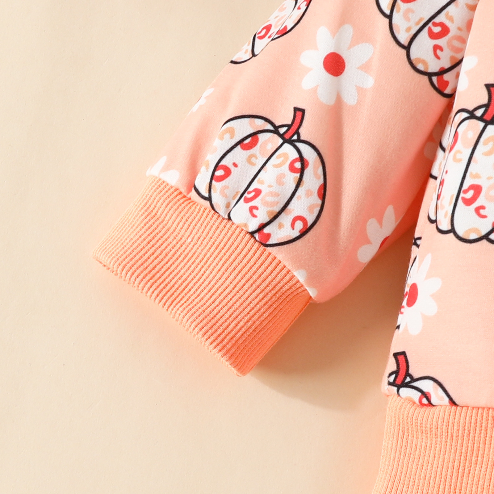 2pcs Baby Boy/Girl Halloween Allover Pumpkin Print Long Sleeve Tops and Stripe Pants Set-kissminis