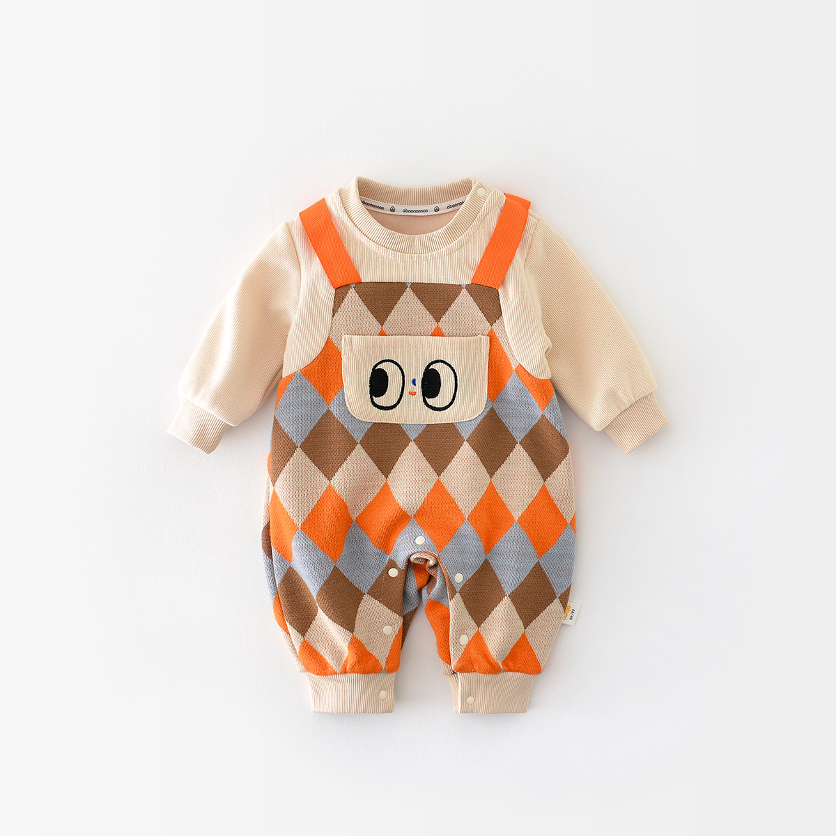 Baby Boy/Girl Little Bear Ginghem Sleeveless/Long Sleeve Romper-kissminis