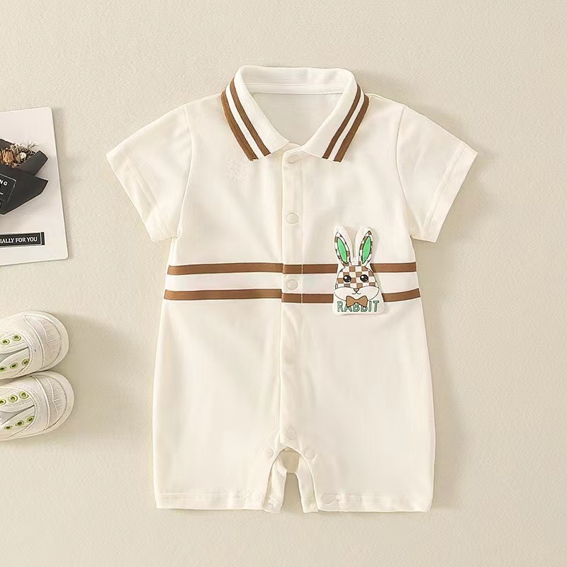 Baby Boy Cartoon Rabbit Decoration Romper-kissminis