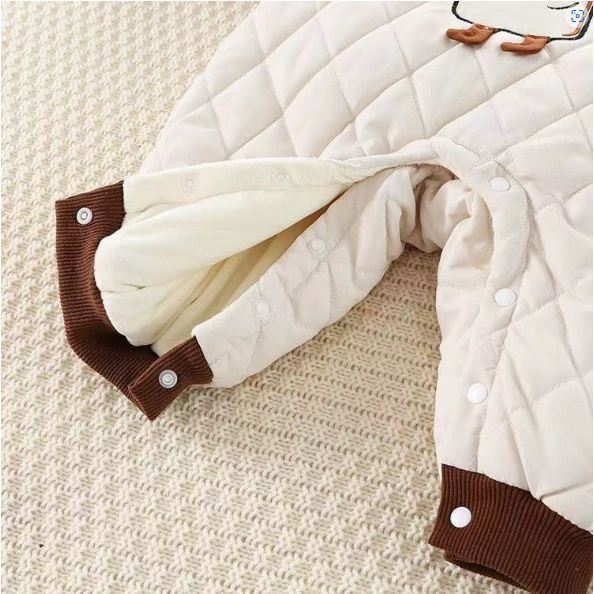 Newborn Baby Boy/Girl Cute And Super Cute"tawst" Design Soild Color Winter Long Sleeve Romper-kissminis
