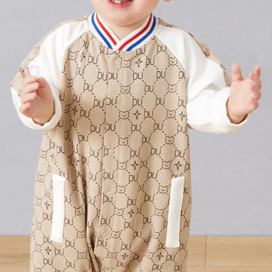 Newborn Baby's light Khaki Autumn Clothing Romper-kissminis