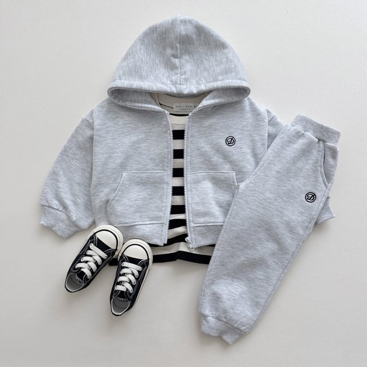 2pcs Baby Solid Color Zippered Hoodie and Pants Set-kissminis