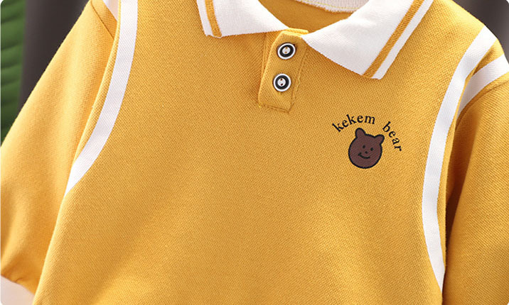 Toddler Boy/Girl Solid Color Bear Two-Piece Set-kissminis