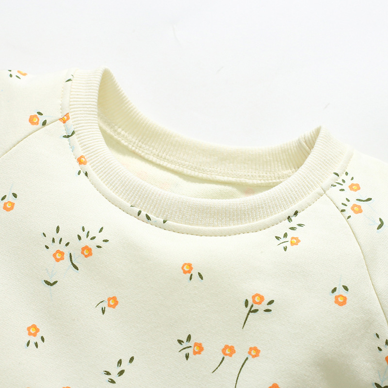 Baby Toddler Girl Allover Floral Pattern Long Sleeve Dress-kissminis
