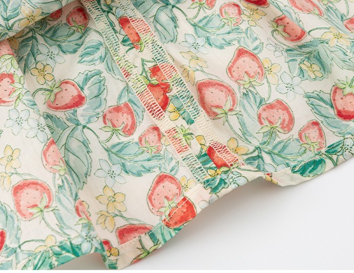 Baby Toddler Girl Strawberry Lapel Collar Sleeveless Dress