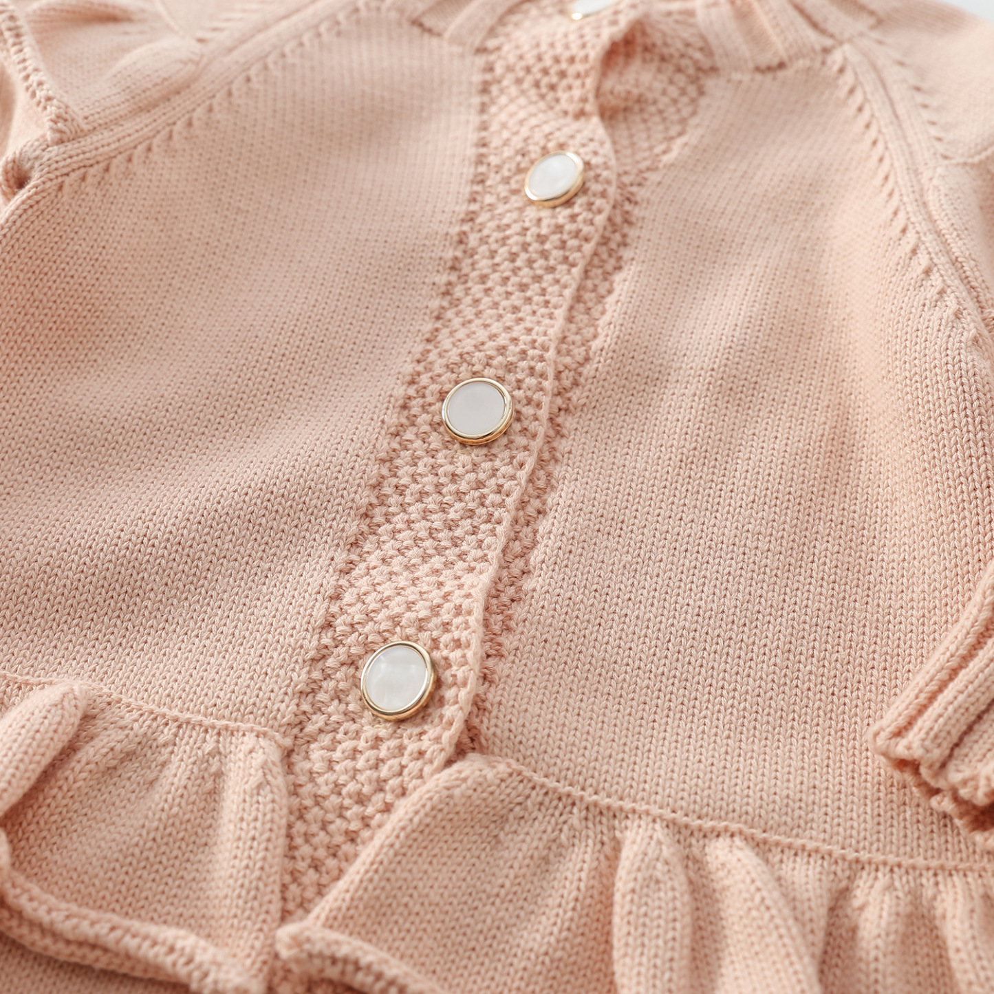Baby Boy/Girl Cute Knitted Solid Color Long Sleeve Romper-kissminis
