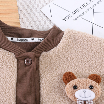 Toddler Boy/Girl Bear Pattern Three Piece Set-kissminis