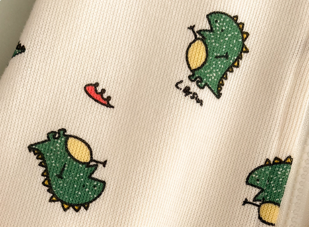 Baby Boy/Girl Allover Cute Dinosaurs Pattern Long Sleeve Romper-kissminis