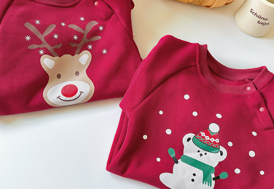 Baby Boy/Girl Cute Christmas Style Single Breasted Long Sleeve Romper-kissminis