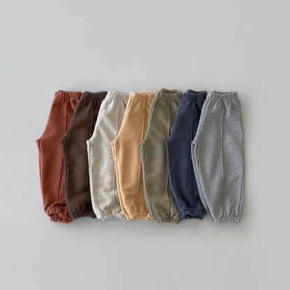 Baby Boy/Girl Solid Color Casual Elasticized Joggers Pants